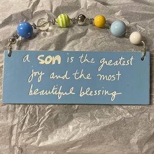 A Son is the greatest joy by Sandra Magsamen blue ceramic plaque